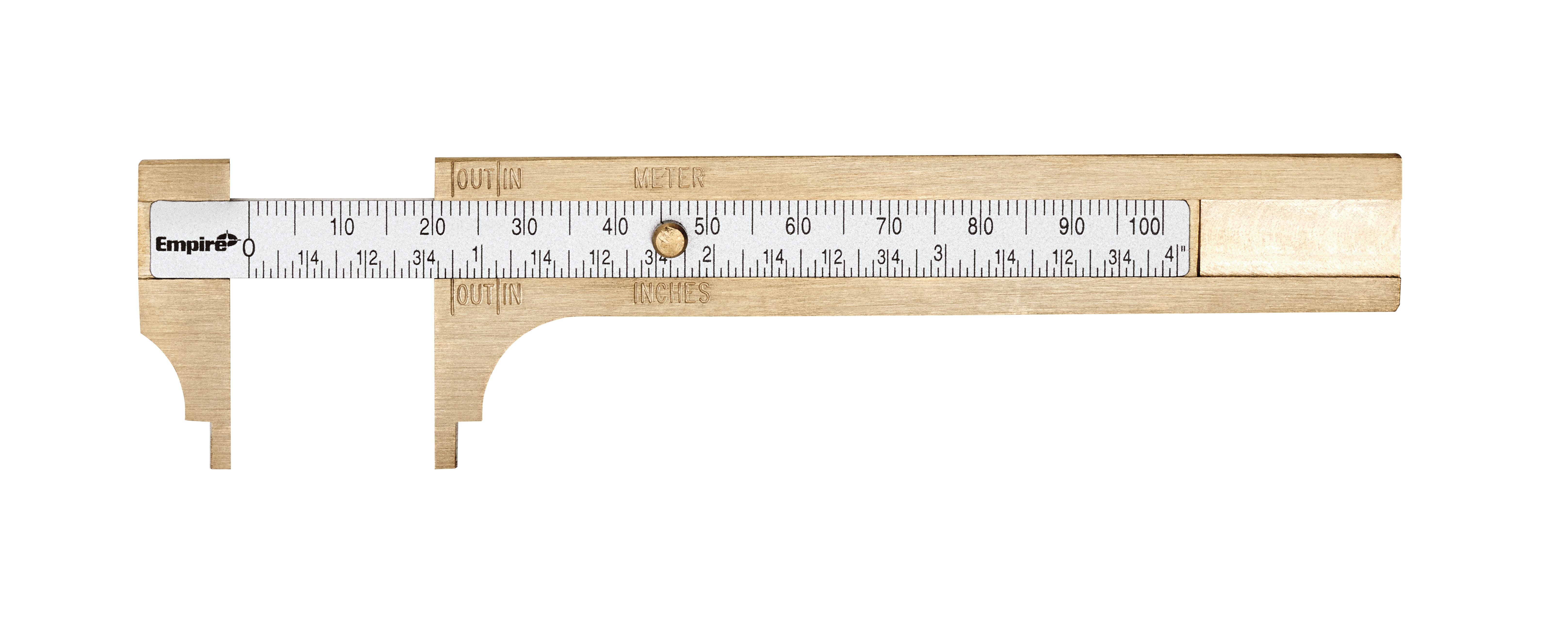 Milwaukee® Empire® 2783 Pocket Caliper, 0 to 4 in Measuring, Graduations 1/32 in, 4 in D Jaw, Brass